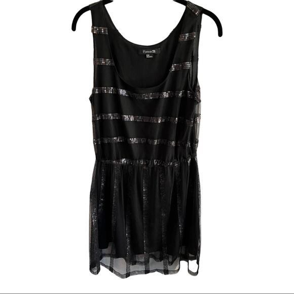 Forever 21 Black Dress Sparkly Dress Size Medium - Picture 1 of 6